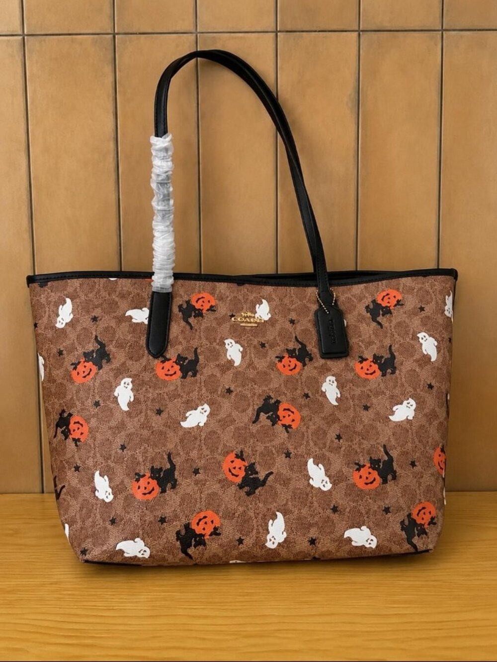 Coach City Tote Halloween 2024 Signature Canvas Purse NEW